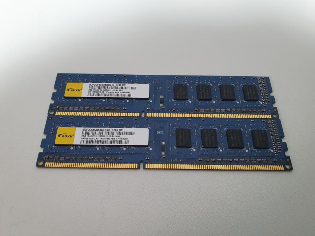 Elixir 4GB 2x2GB DDR3 1600MHz RAM Kit Desktop PC3-12800, ., DDR3, Ophalen of Verzenden, Zo goed als nieuw