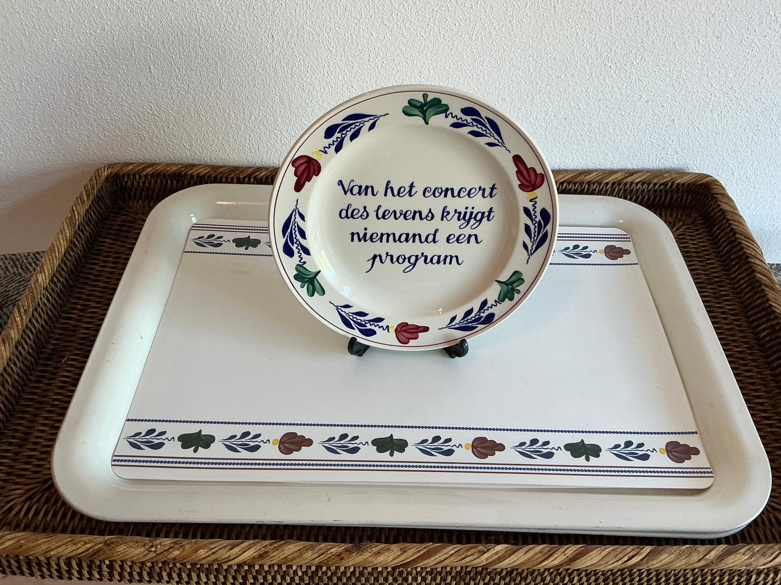 Boerenbont Boch België ( Spreukbord), Huis en Inrichting, Ophalen of Verzenden, Zo goed als nieuw, Aardewerk, Overige typen