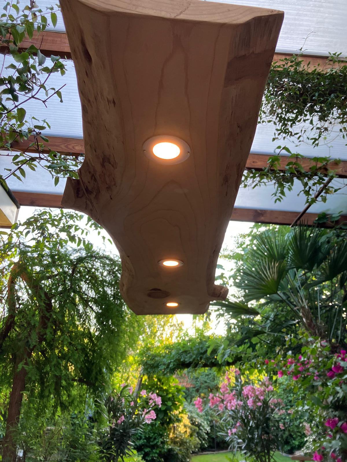 Boomstam hangende tafellamp, Huis en Inrichting, Lampen | Tafellampen, Ophalen