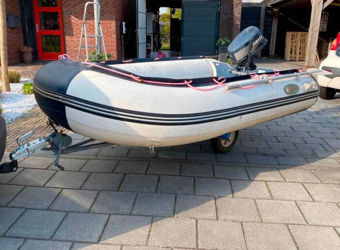 Rubberboten, Watersport en Boten, Rubberboten, Aluminium, Zo goed als nieuw, Inclusief motor, Ophalen