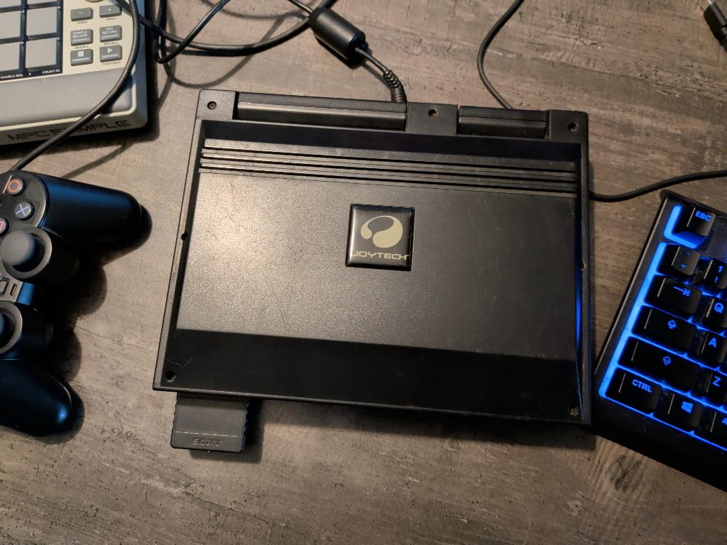 Zeldzaam PS2 Slim zwart met Joytech lcd en MemCard, Gebruikt, Zwart, Ophalen of Verzenden, Met geheugenkaart