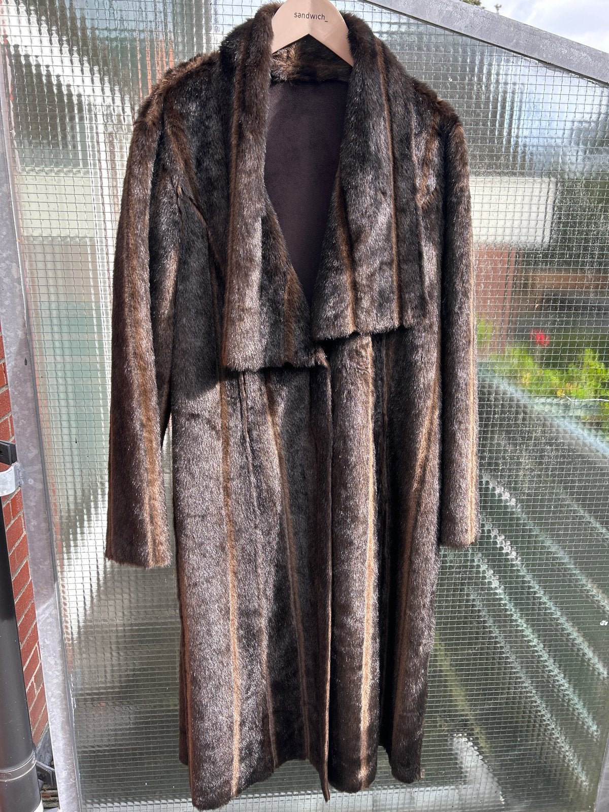 Luxe Faux Fur Jas - Bruin gestreept, Ophalen of Verzenden, Zo goed als nieuw, Maat 38/40 (M), Bruin