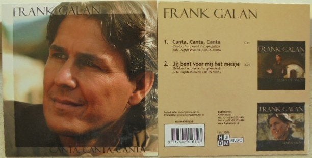 FRANK GALAN Canta, canta, canta CD-Single 8717642416107, Ophalen of Verzenden, Nieuw in verpakking, Nederlandstalig
