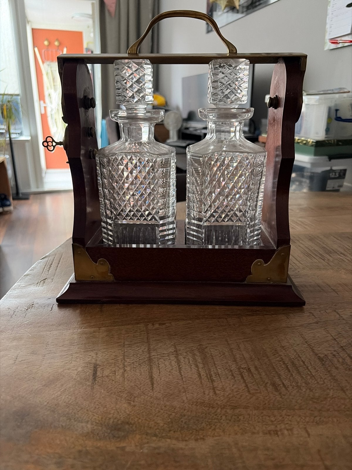 Vintage decanteerset met twee karaffen, Antiek en Kunst, Antiek | Glas en Kristal, Ophalen