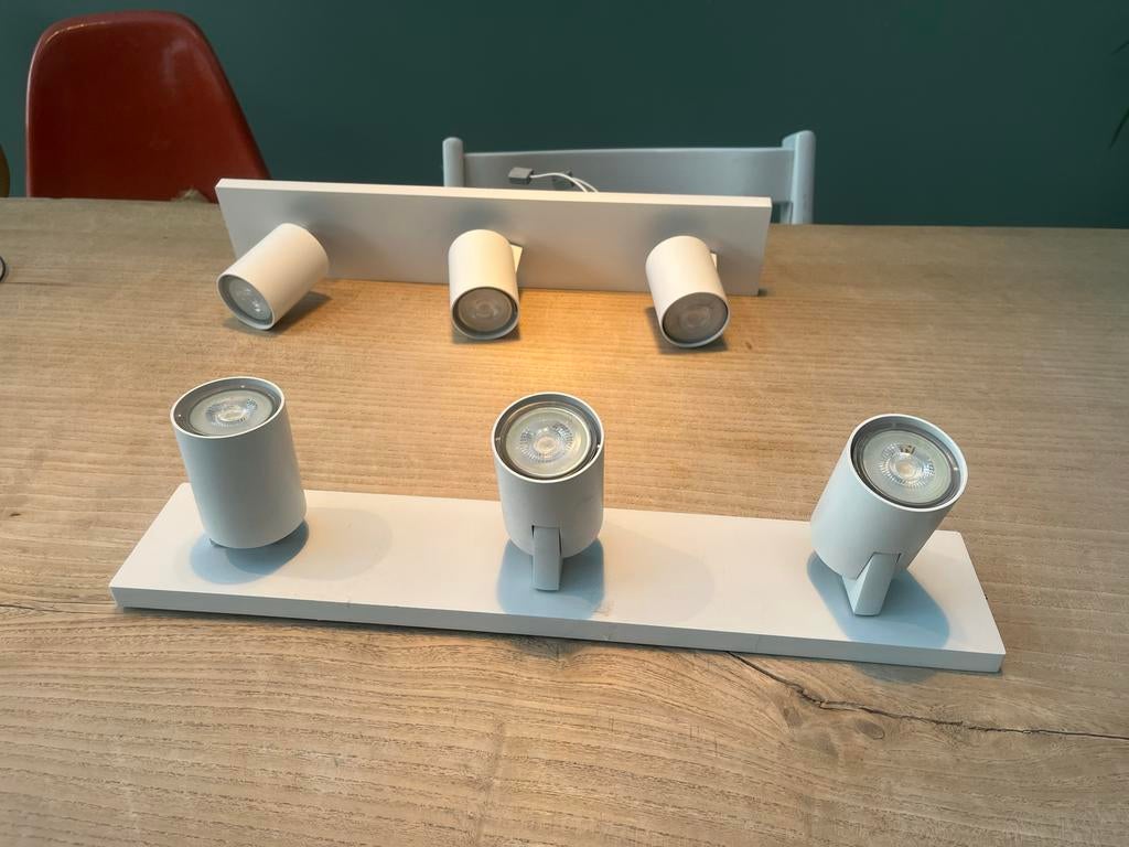 2x ABSINTHE Kona 3 Plafondspot Wit - 3 spots elk, Ophalen, Halogeen, Metaal of Aluminium, Zo goed als nieuw