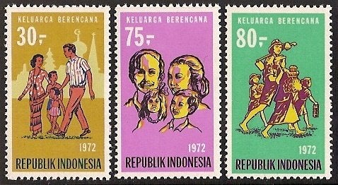 Indonesie Zonnebloem nr 725/7 postfris 1972, Ophalen of Verzenden, Postfris, Zuidoost-Azië