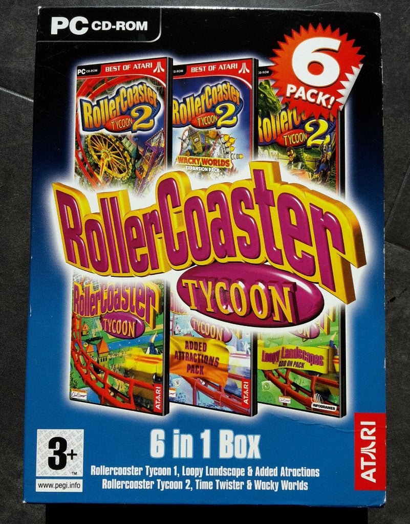 PC Game - Rollercoaster Tycoon 1 & 2 - 6-Pack Roller Coaster, 1 speler, Ophalen of Verzenden, Zo goed als nieuw, Vanaf 3 jaar