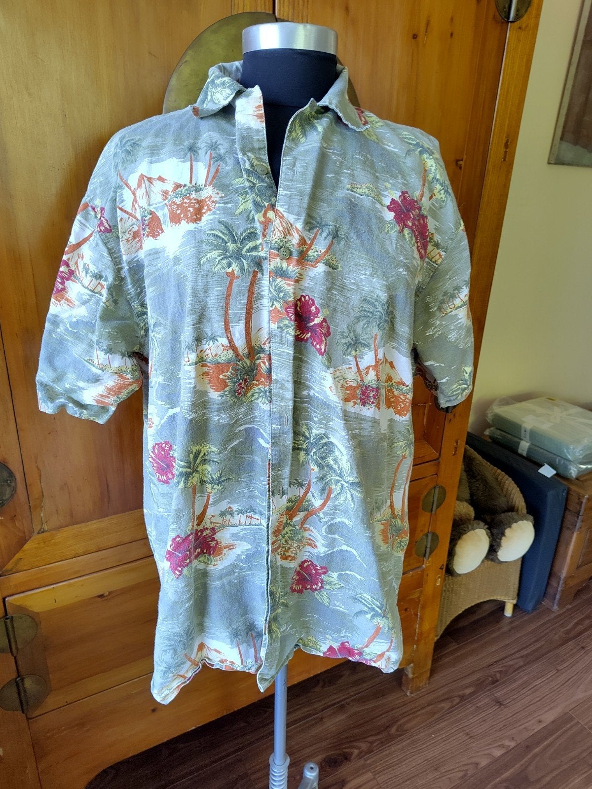 2 Hawaii style overhemden katoen/ramie oksel tot oksel 65ie, Ophalen of Verzenden, Zo goed als nieuw, Meerkleurig