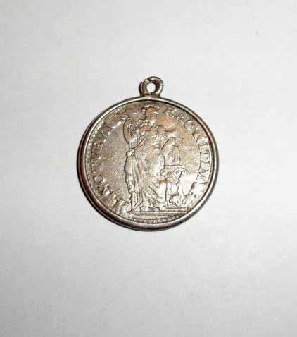 Munt Kwart Gulden 1759 hanger zilver, Koning Willem III, Verzenden, Zilver, Overige waardes
