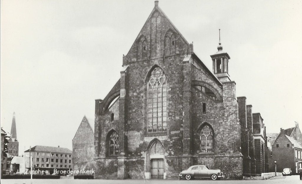AK Zutphen Broederenkerk VW Amerikaanse auto, Ophalen of Verzenden, 1940 tot 1960, Ongelopen, Gelderland