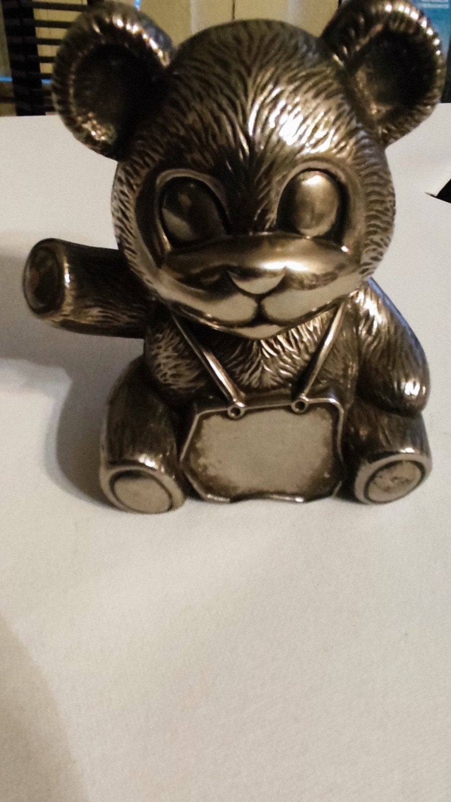 Vintage Metalen Spaarpot Beertje, Ophalen of Verzenden, Gebruikt, Metaal of Blik, Dier