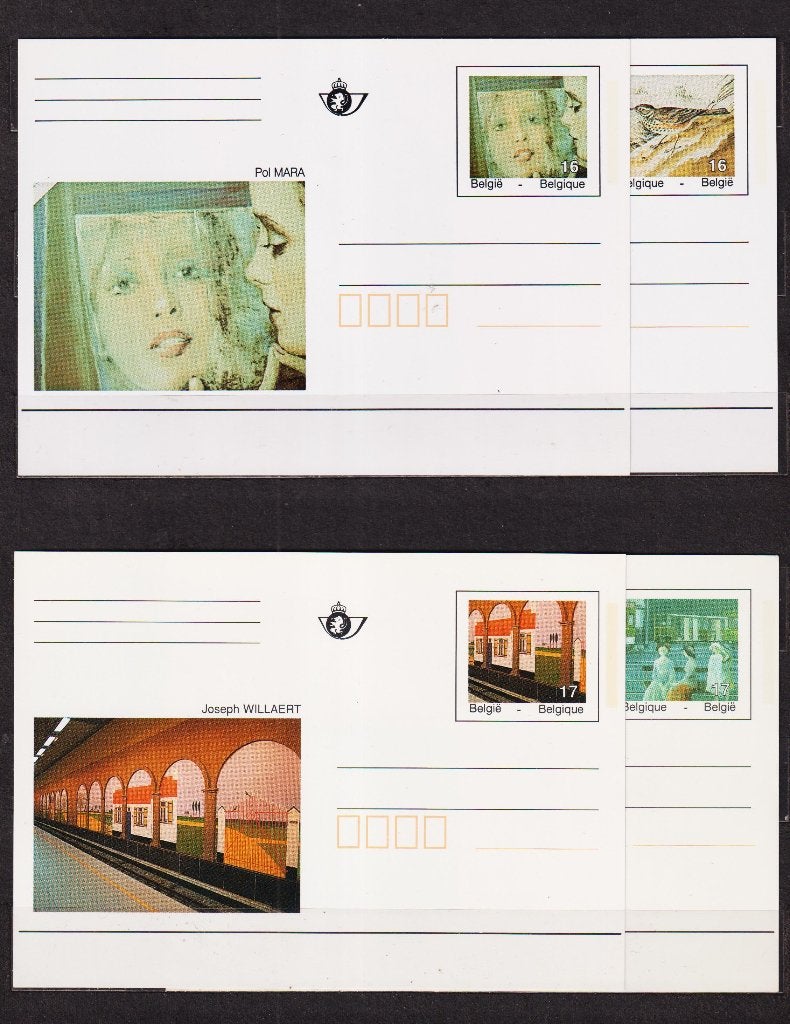 België 1996-97 Geïllustreerde briefkaarten BK50-BK53 **, Ophalen, Briefkaart