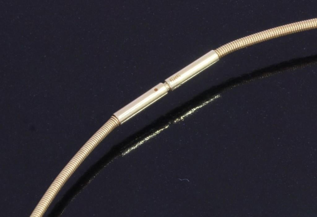 Diamanten hanger 14k gouden spang ketting collier briljant, Voordeelsieraden, Verzenden, Zo goed als nieuw, Met edelsteen