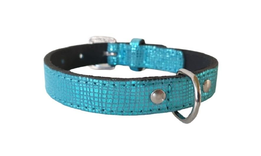 ALOKÉ Leren Halsband Shiny Blue S Nekomtr 24,5-30 cm KOOPJE!, Ophalen of Verzenden, Nieuw