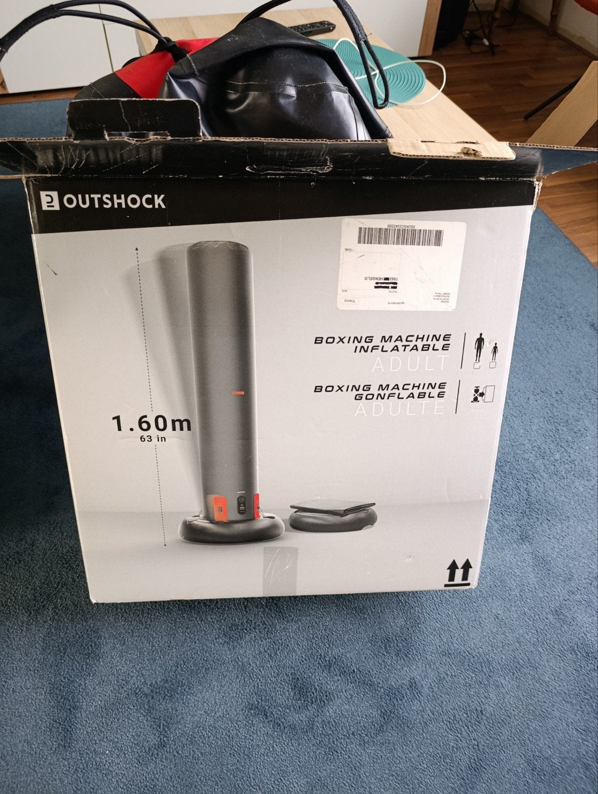 Outshock Opblaasbare Boks Machine - 1.60m, Ophalen, Zo goed als nieuw, Bokszak