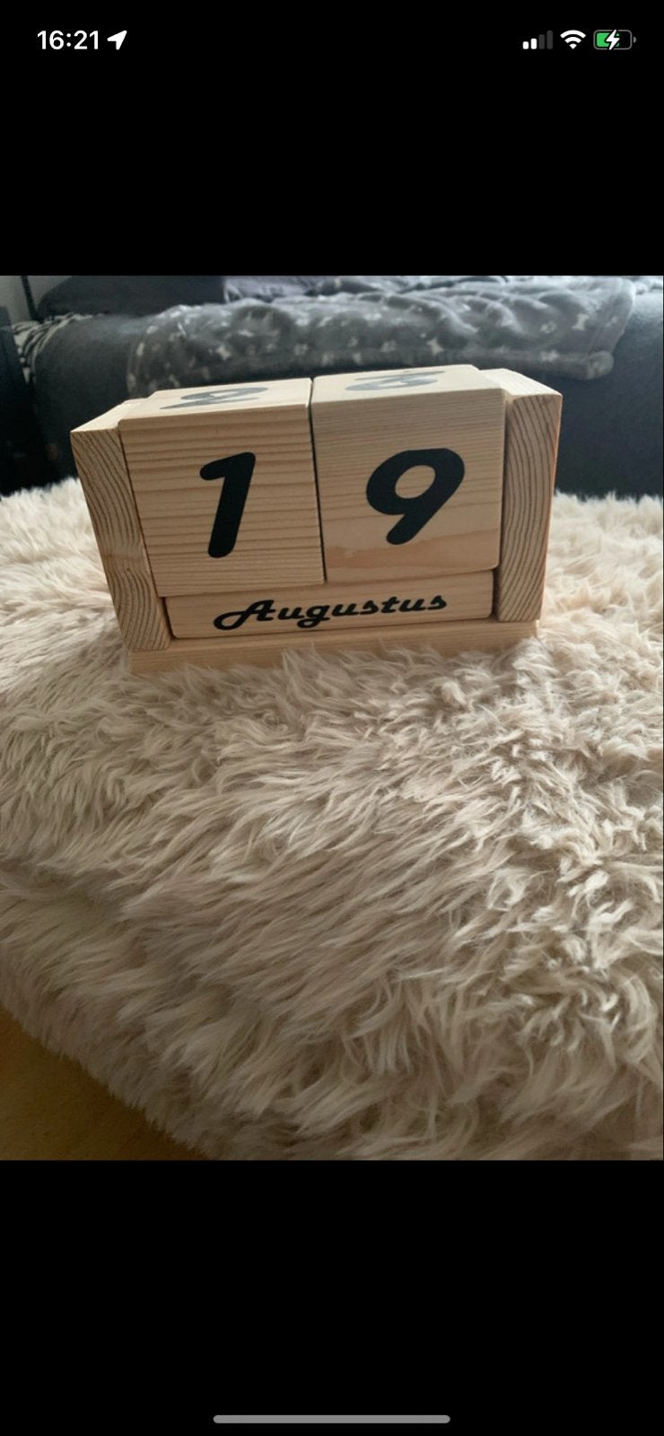 Houten eeuwigdurende kalender - Nieuwstaat, Huis en Inrichting, Bruin, Landelijk, Ophalen of Verzenden, Zo goed als nieuw