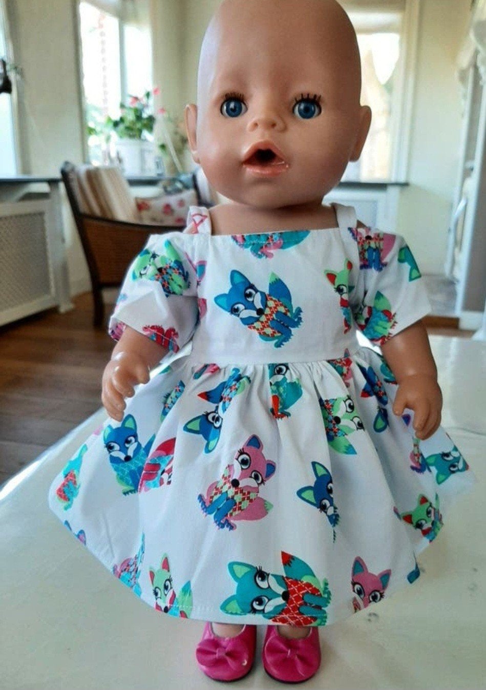 Zwierjurk schoentjes baby born pop 43cm, Ophalen of Verzenden, Nieuw, Babypop