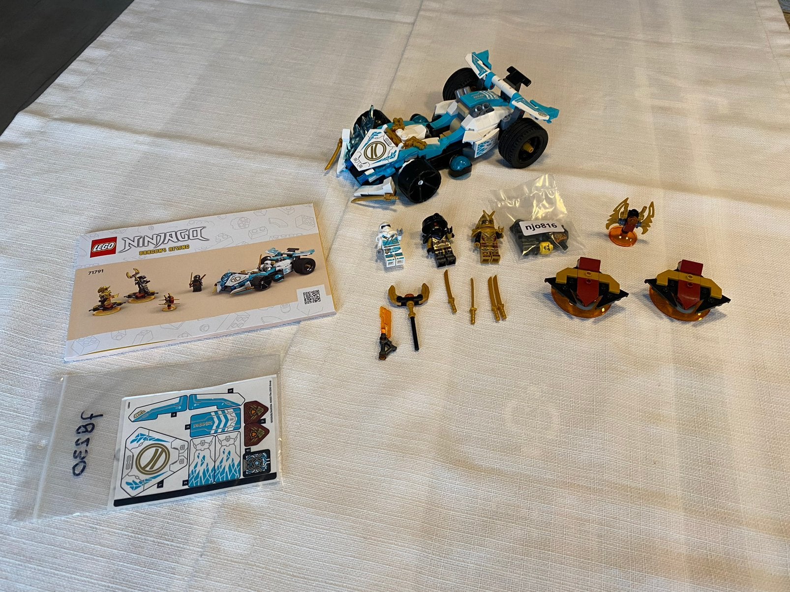 Lego 71791 Zane's Dragon Power Spinjitzu Race Car, Compleet, Gebruikt, Lego, Ophalen of Verzenden