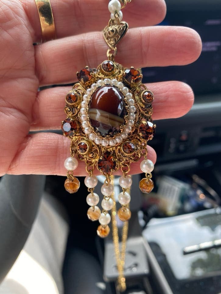 Prachtige jaren ‘50 Germany Ketting, Sieraden, Tassen en Uiterlijk, Kettingen, Ophalen of Verzenden, Zo goed als nieuw, Overige materialen