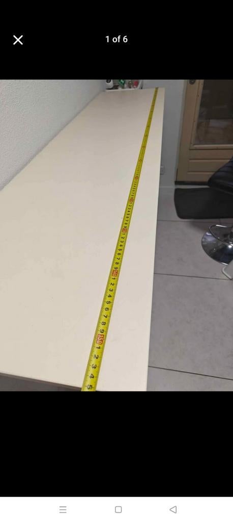 Witte wandtafel, Ophalen, Zo goed als nieuw, Rechthoekig