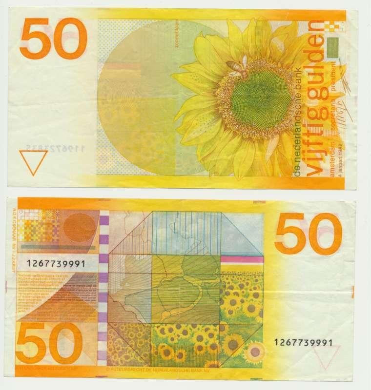 Nederland 50 Gulden 1982 Zonnebloem, Ophalen of Verzenden, 50 gulden, Los biljet