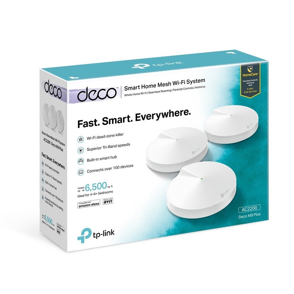 TP-Link Deco M9 Plus Mesh WiFi Systeem - Complete Set, Computers en Software, Routers en Modems, Ophalen, Zo goed als nieuw, Router