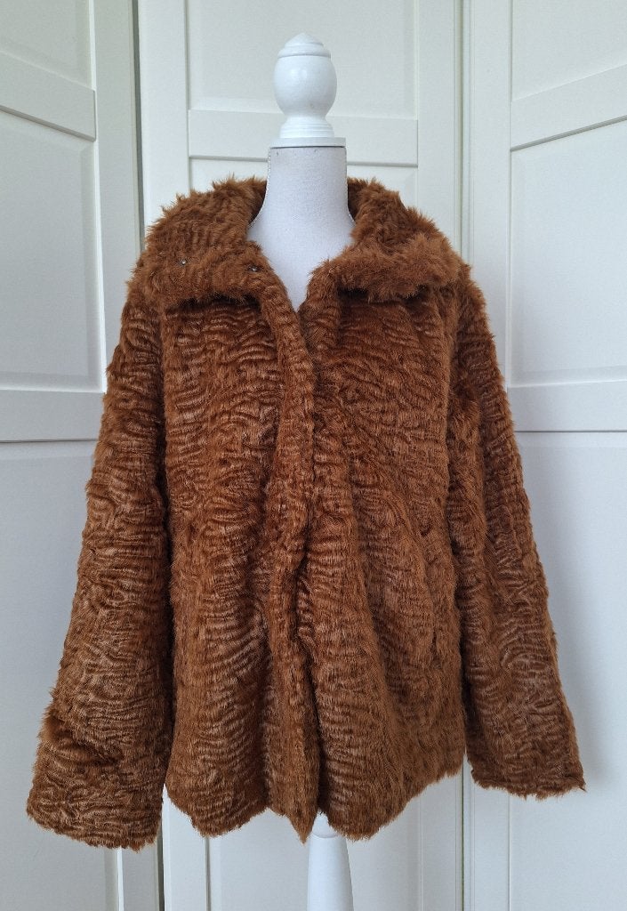 DIDI nieuwe cognac bruine faux fur jas, maat XXL, Bruin, Maat 46/48 (XL) of groter, Nieuw, Didi