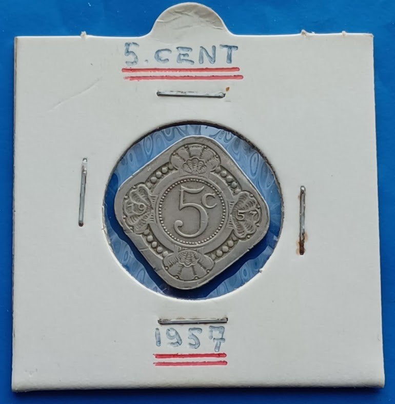 5 cent 1957 - Nederlandse Antillen, Ophalen of Verzenden, Koningin Juliana, 5 cent, Losse munt