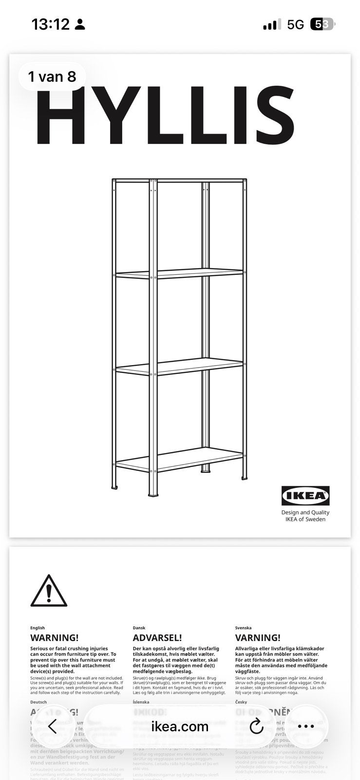Hyllis Ikea kast, Ophalen, Nieuw
