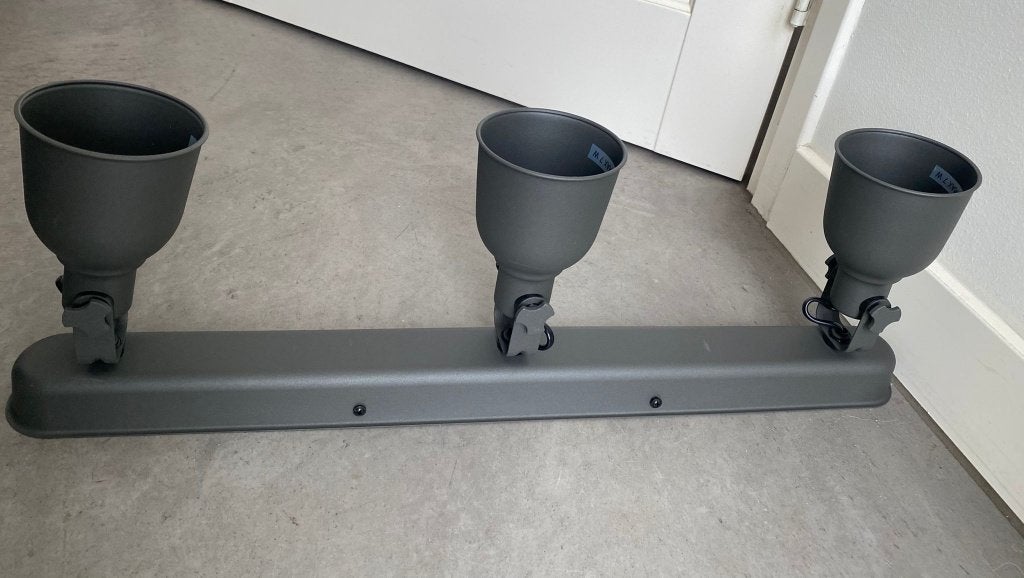 IKEA HEKTAR Plafondrail met 3 spots – Donkergrijs, Ophalen, GU10, Nieuw, Grijs