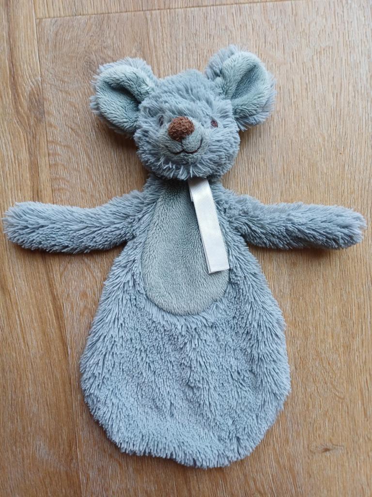 Knuffeldoekje doekje muis mouse mag happy horse grey grijs, Ophalen of Verzenden, Zo goed als nieuw, Overige typen