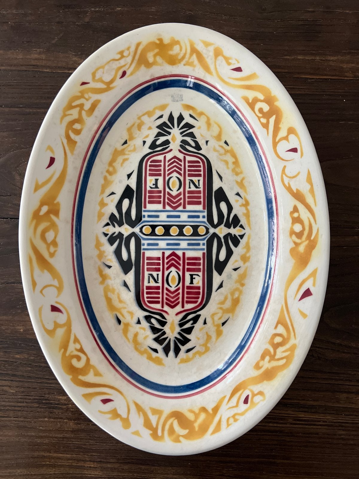 Antieke Calvé Delft schaal - Olie Fabrieken, Ophalen