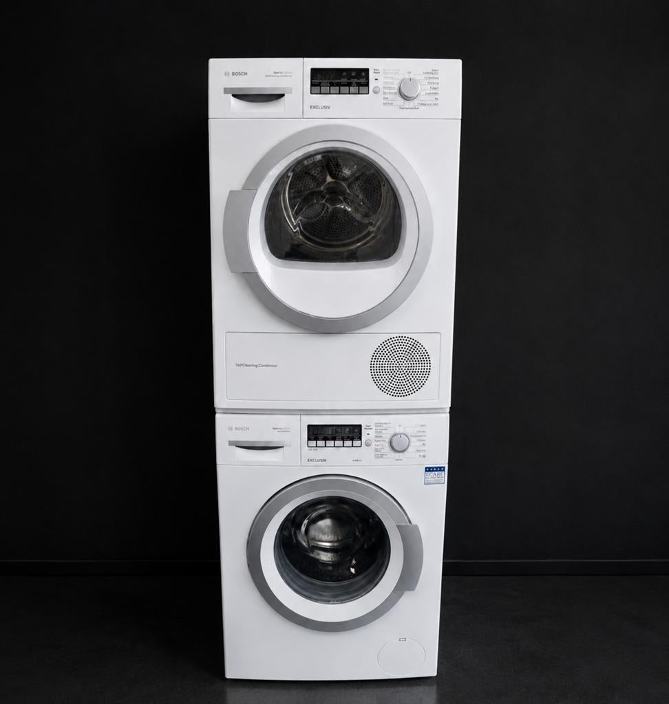 Set Bosch Wasmachine en Condensdroger met warmtepomp A+++, 8 tot 10 kg, Ophalen, Refurbished, 85 tot 90 cm