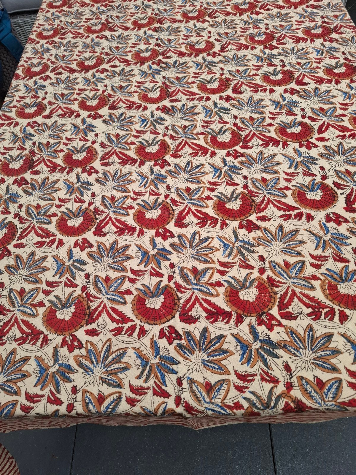 Handgemaakt Katoenen Tafelkleed met Bloemenprint ., Nieuw, Ophalen of Verzenden, Katoen, Handgemaakt