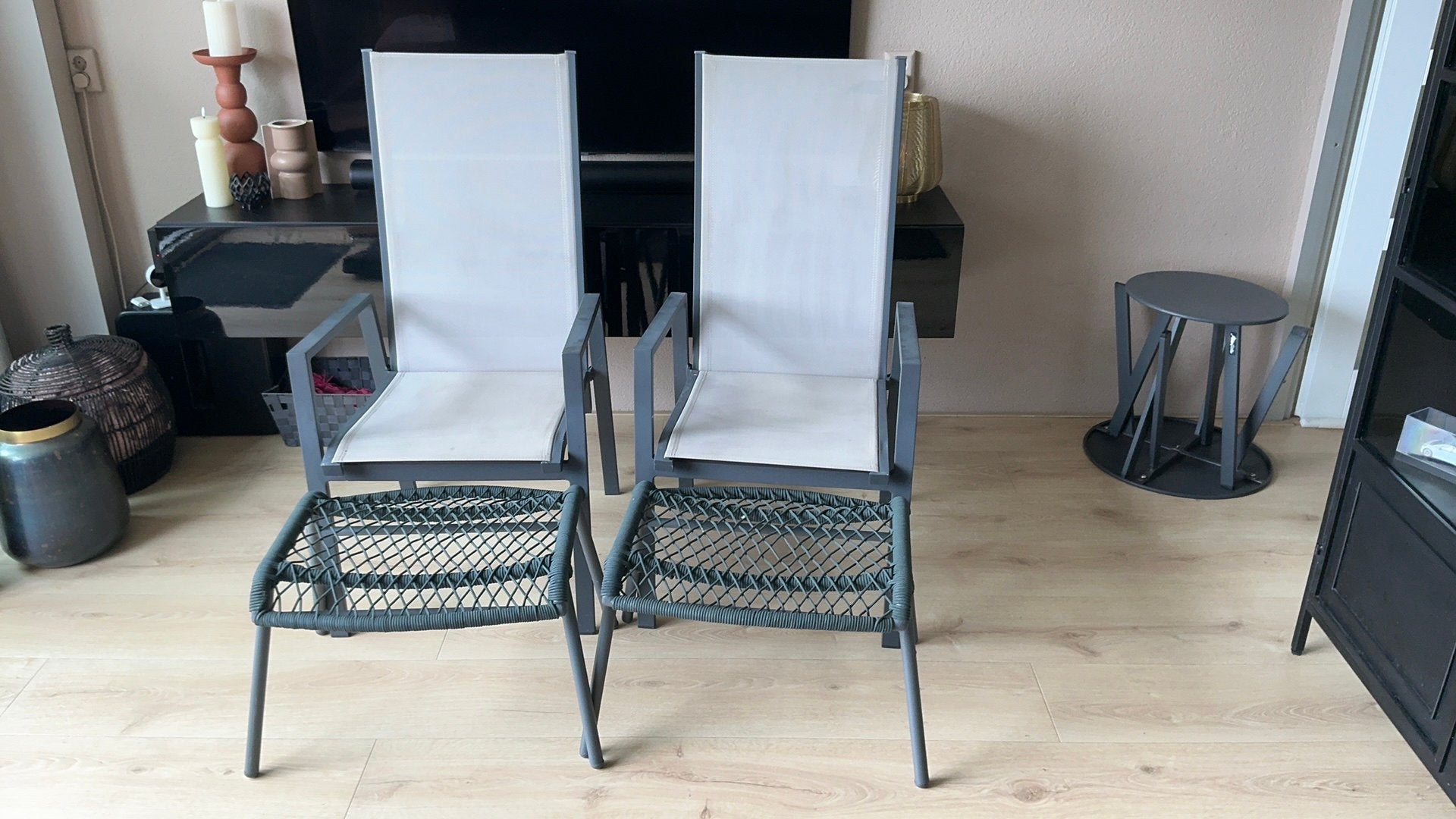 Balkonset met 2 stoelen en inklapbare tafel van Bellagio, Kunststof, Gebruikt, Stoel, Tuinset