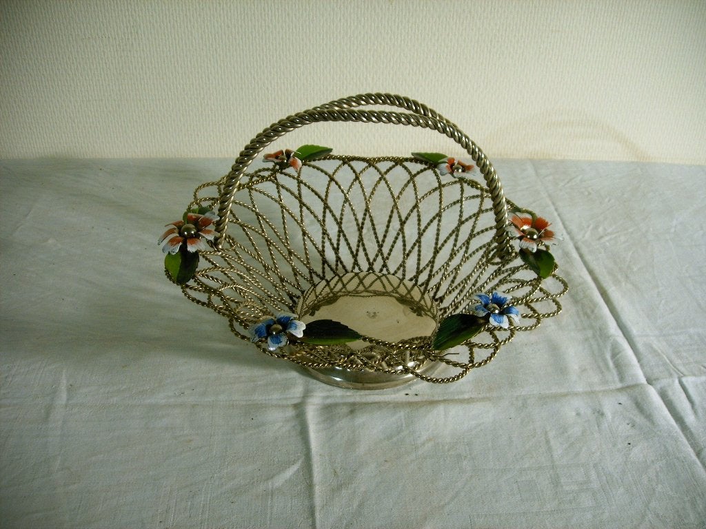 Vintage draadmand van  verchroomd metaal., Ophalen of Verzenden, Huis en Inrichting