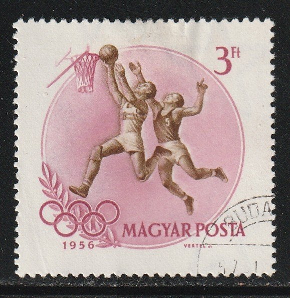Hongarije 1956 - Basketbal, Ophalen, Gestempeld