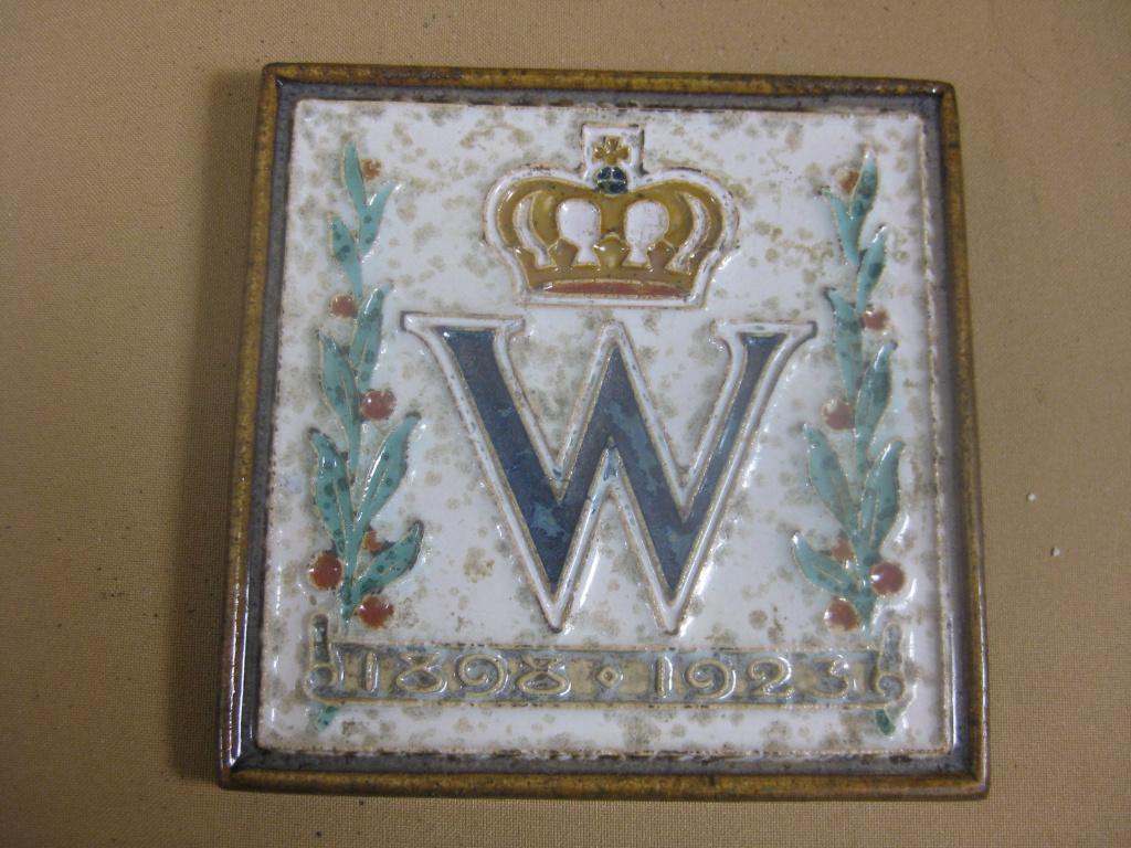 Porceleyne Fles tegel Wilhelmina 1923, Ophalen of Verzenden