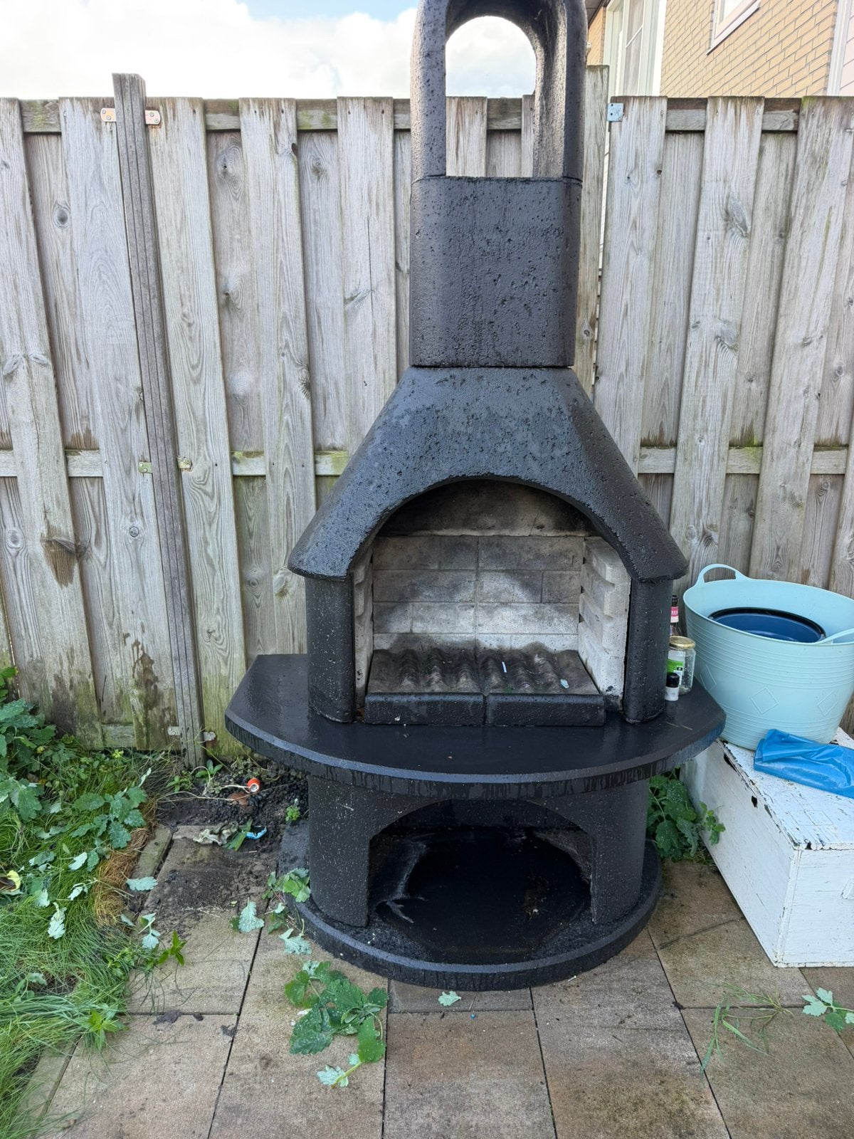 Betonnen bbq/vuurhaard, Ophalen, Gebruikt