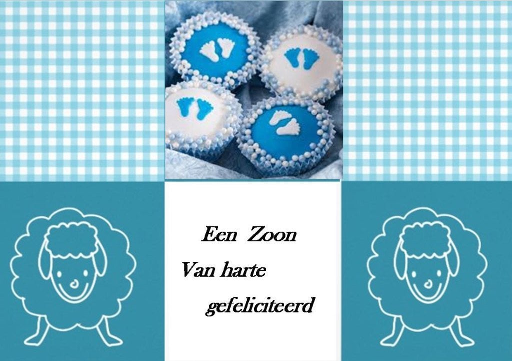 NIEUW FOTOKAARTEN Geboorte zoon met of zonder Bijbeltekst, Ophalen of Verzenden, Nieuw