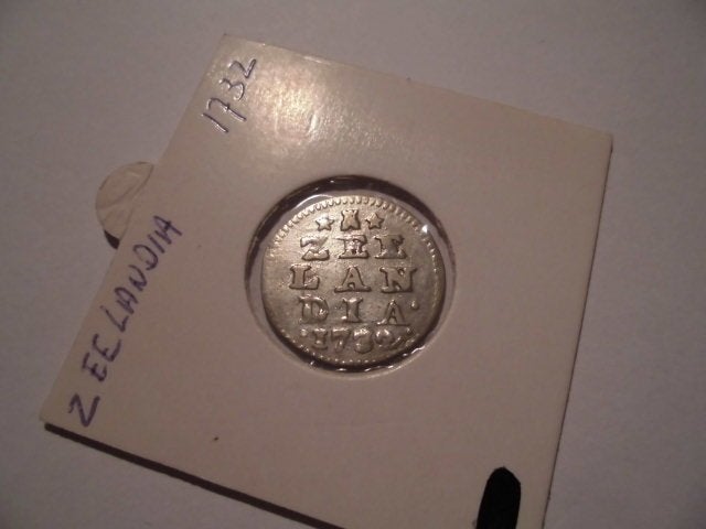 1 oude zilveren munt Zeeland  2 stuivers 1732, Vóór koninkrijk, Zilver, Losse munt, Overige waardes