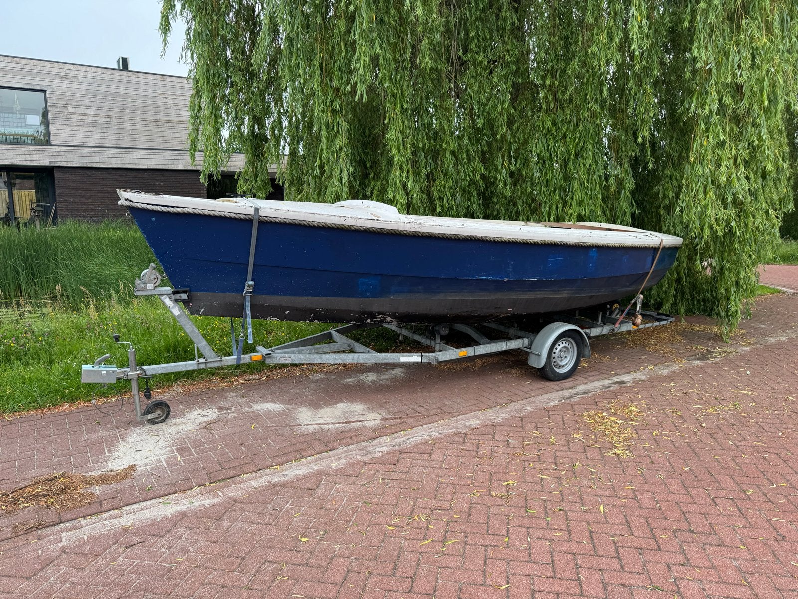 Zeer Degelijke Gegalvaniseerde Boottrailer met Boot, Ophalen, Minder dan 1500 kg, Gebruikt, Overige typen