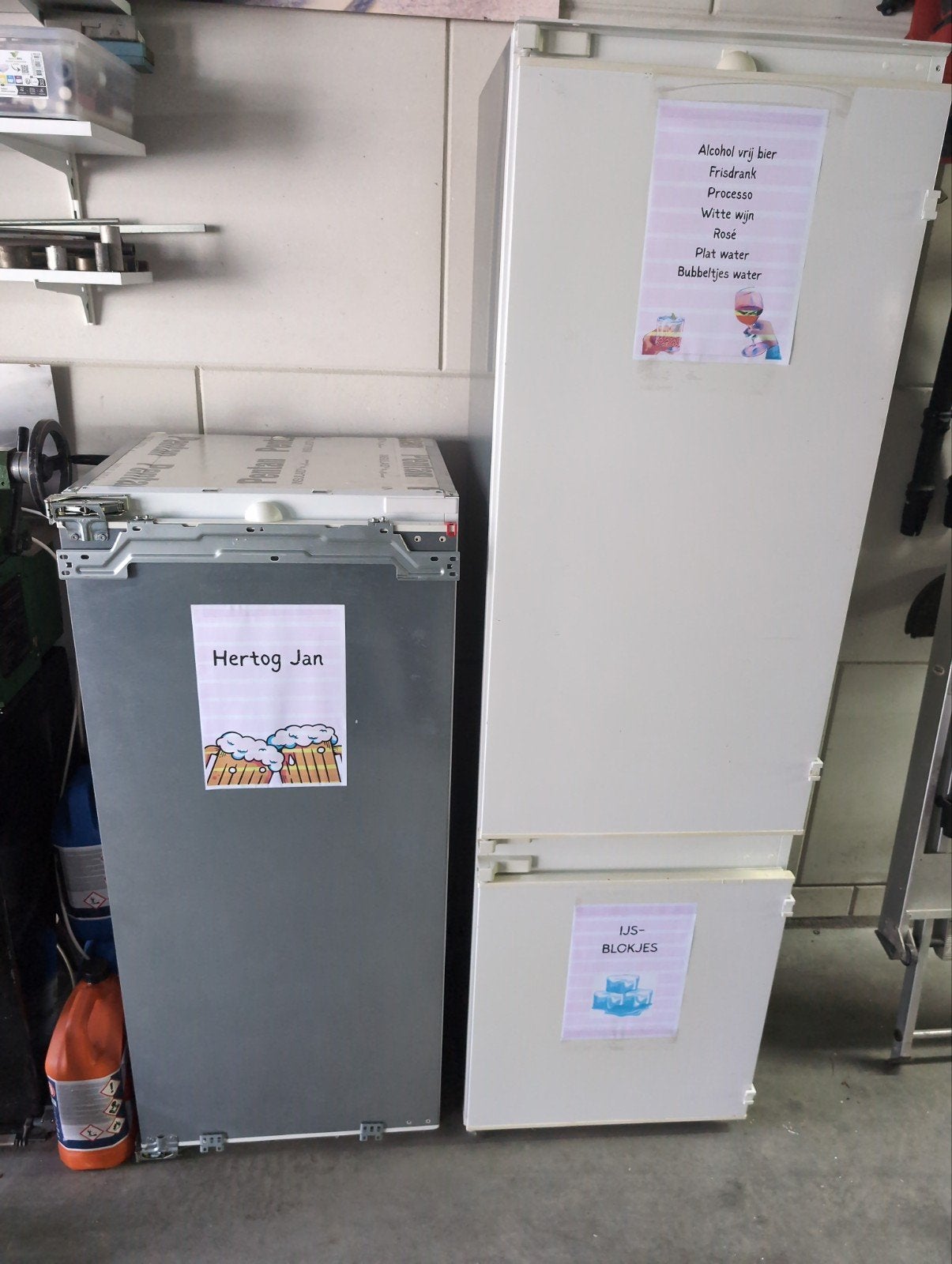 2 inbouw koelkasten, Witgoed en Apparatuur, Ophalen, 200 liter of meer, 160 cm of meer, Zonder vriesvak