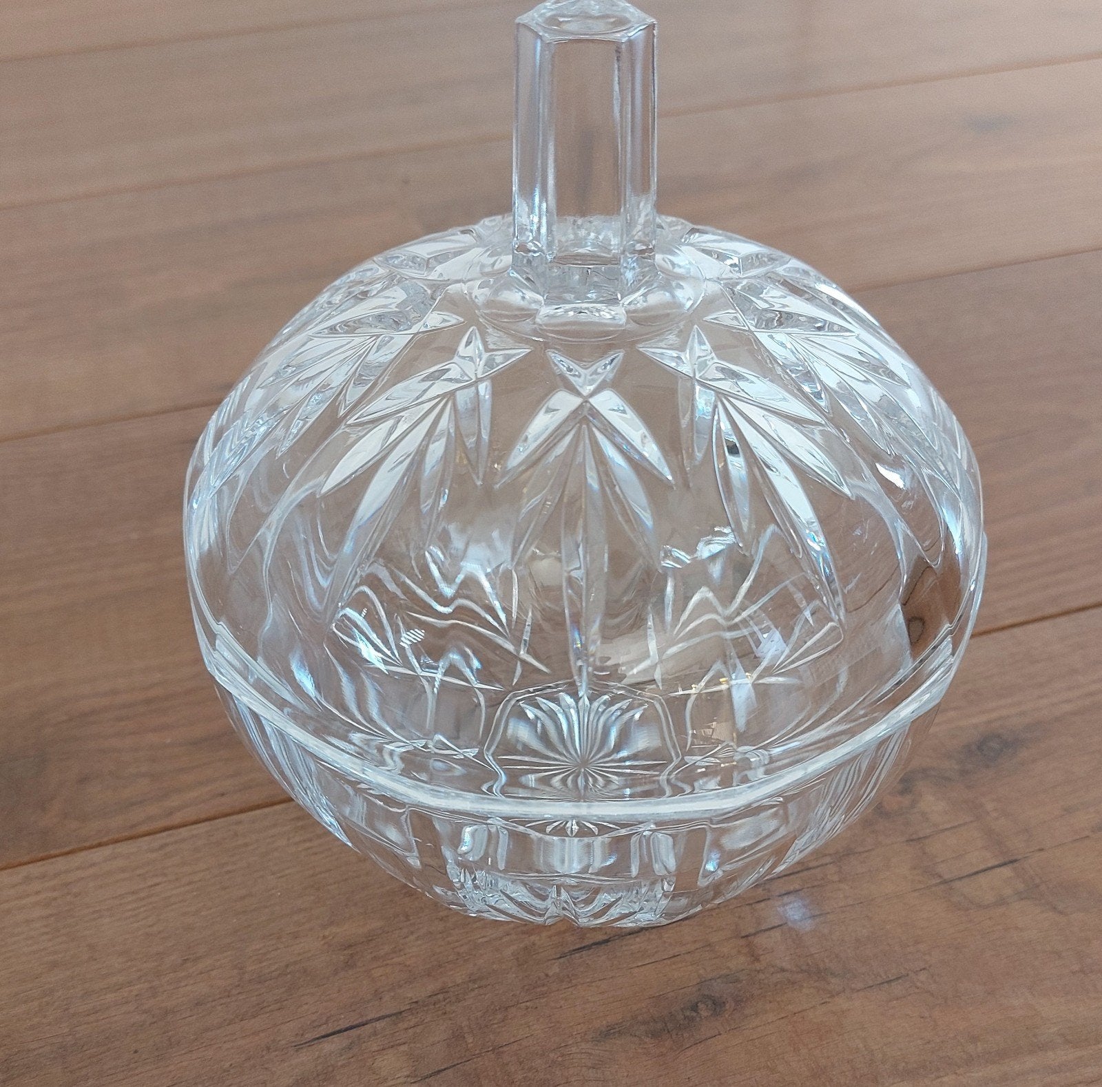 Glazen Bonbonnière met Deksel - Kristalglas, Antiek en Kunst, Ophalen of Verzenden