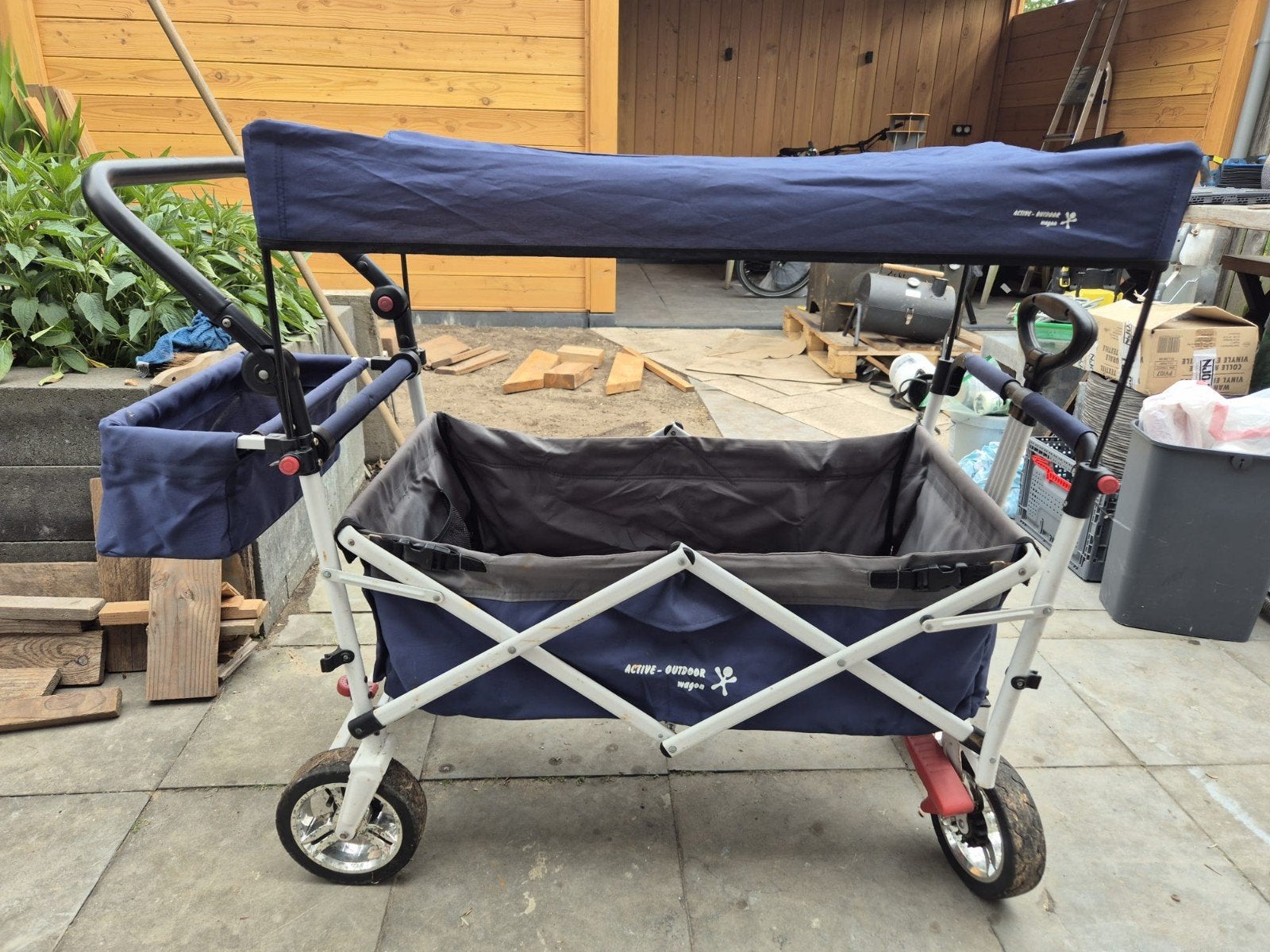 Opvouwbare bolderkar met zonnescherm - Active Outdoor, Caravans en Kamperen, Bolderkarren, Ophalen, Opvouwbaar, Gebruikt
