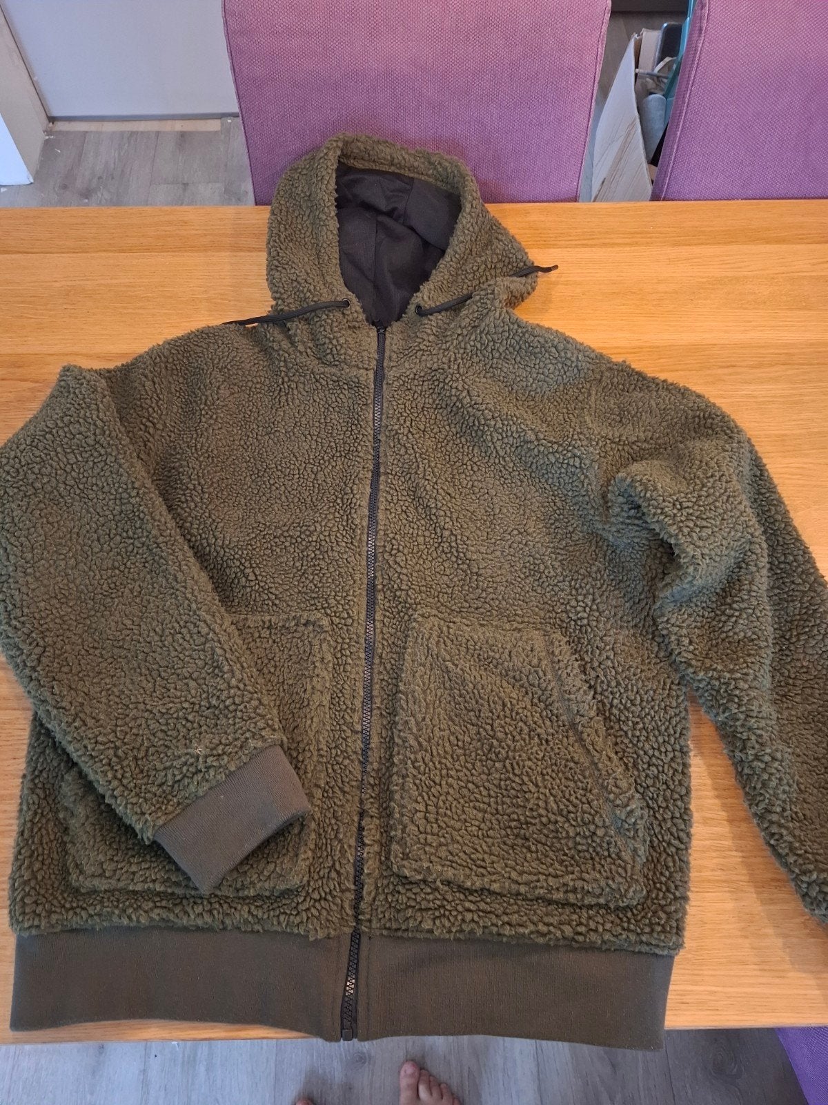 Warme Groene Teddy Fleece Vest / Jas met Capuchon (Primark), Maat 48/50 (M), Ophalen of Verzenden, Zo goed als nieuw, Groen