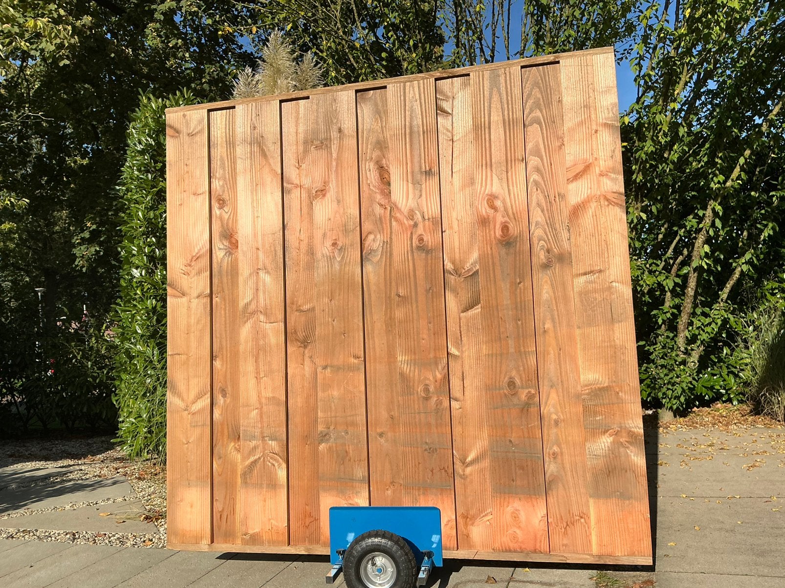 4 dichtplankschermen 11 planks schutting 180x180x4 cm Nieuw, 1 tot 2 meter, Minder dan 3 meter, Ophalen of Verzenden, Zo goed als nieuw