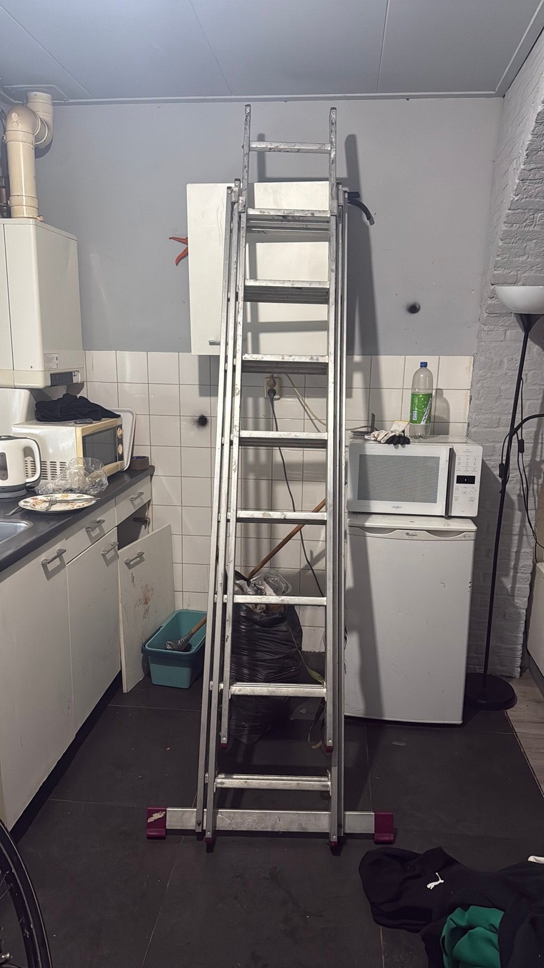 Alluminium 3 delige ladder, Ophalen, Zo goed als nieuw, 4 meter of meer
