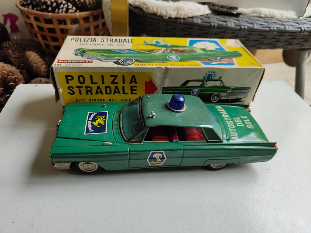 Vintage blikken Ichiko Cadillac Polizia Stradale, Antiek en Kunst, Ophalen of Verzenden