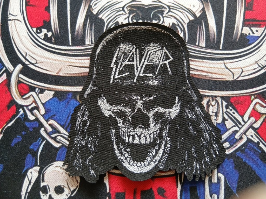 Slayer vrij mooie shaped patch 57 official 2016 nieuw metal, Verzenden, Nieuw, Kleding